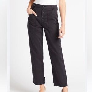 Pistola Tammy High Rise Chino Pant Button Fly Utility Carpenter Y2K Black Sz 28